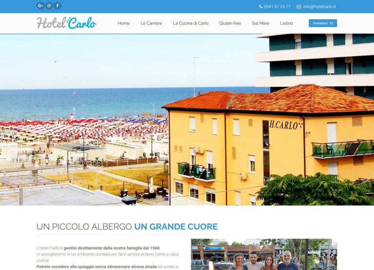 Sito web Hotel Carlo a Miramare di Rimini (RN) - vista desktop