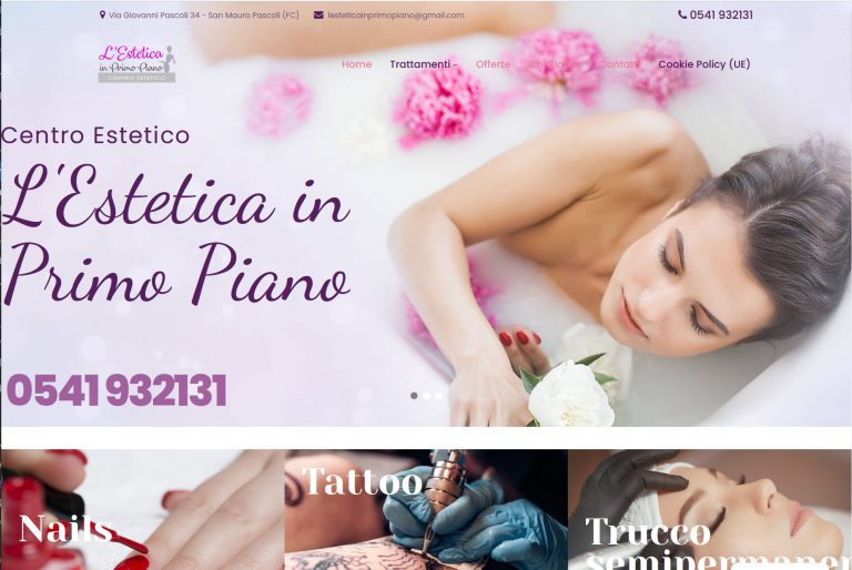 Sito web L'Estetica in Primo Piano a San Mauro Pascoli (FC) - vista desktop