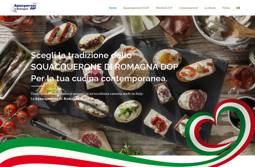 Sito web Associazione Squacquerone di Romagna DOP - vista desktop