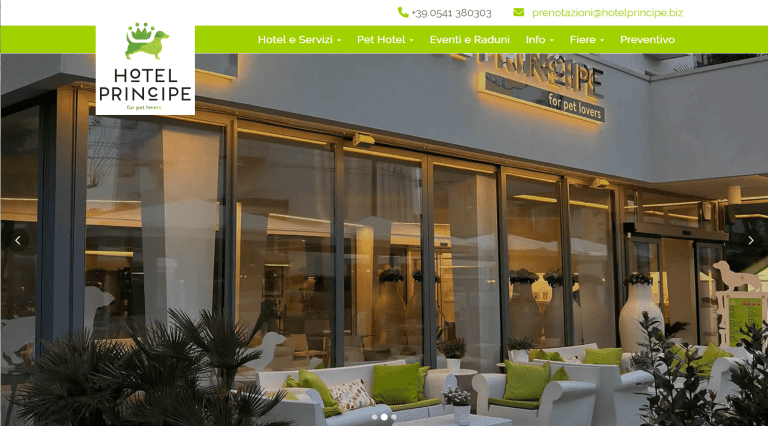 Sito web Hotel Principe for Pet Lovers® a Rimini - vista desktop