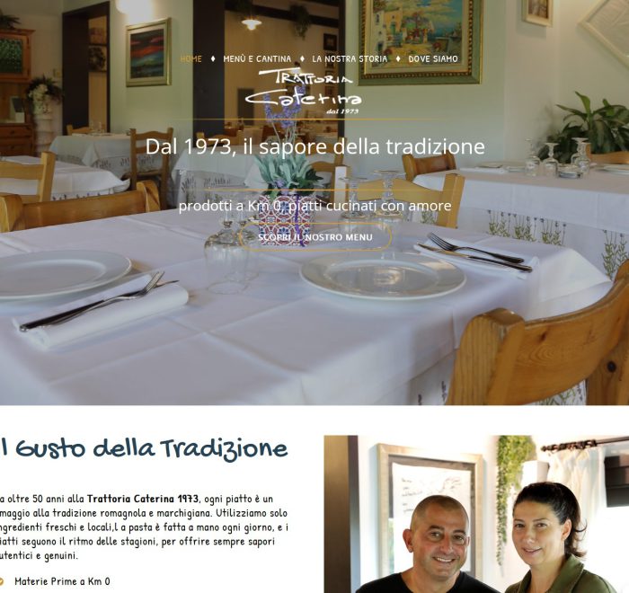 Sito web Trattoria Caterina - vista desktop
