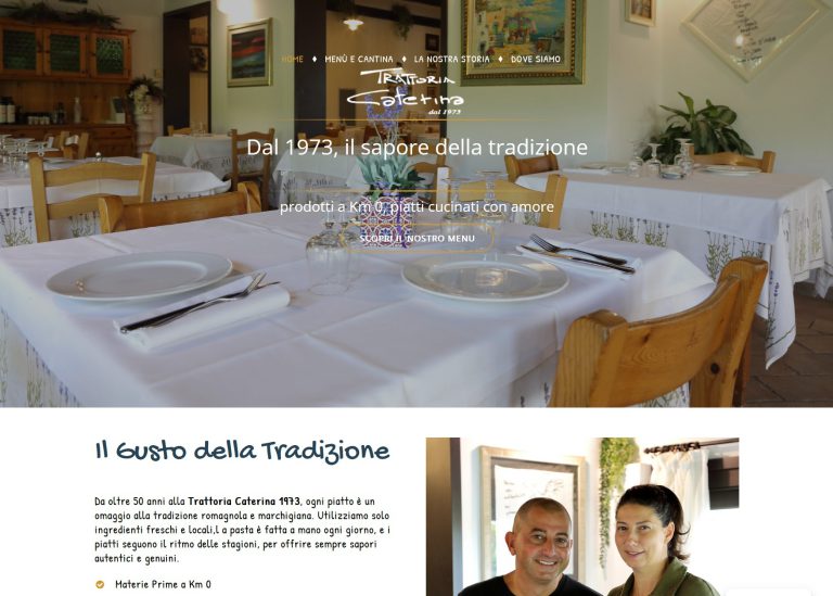 Sito web Trattoria Caterina - vista desktop