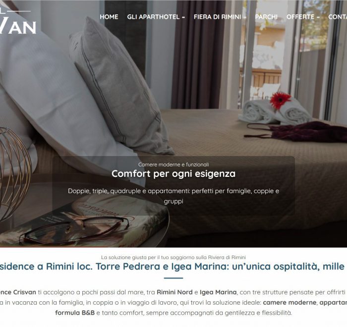 Sito web Hotel Crisvan - vista desktop