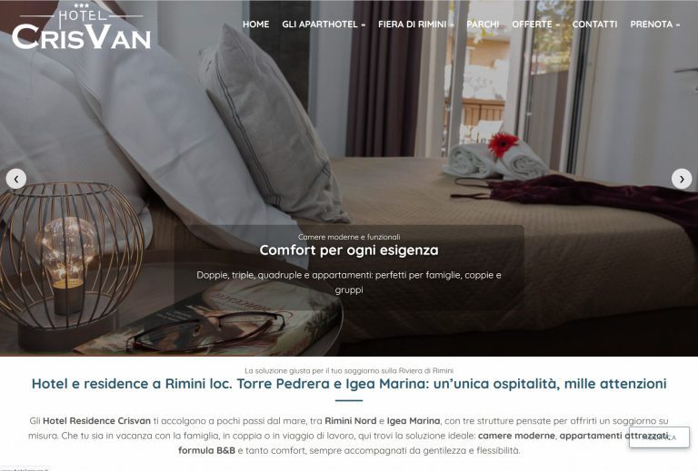 Sito web Hotel Crisvan - vista desktop